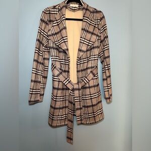 SOLITAIRE Plaid Women's Jacket with‎ Belt